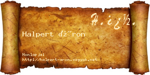 Halpert Áron névjegykártya
